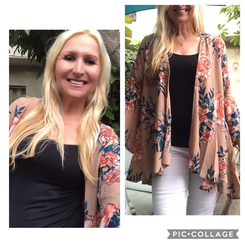 ☕️Mocha Floral Cardigan🌟 - Picture 2 of 4